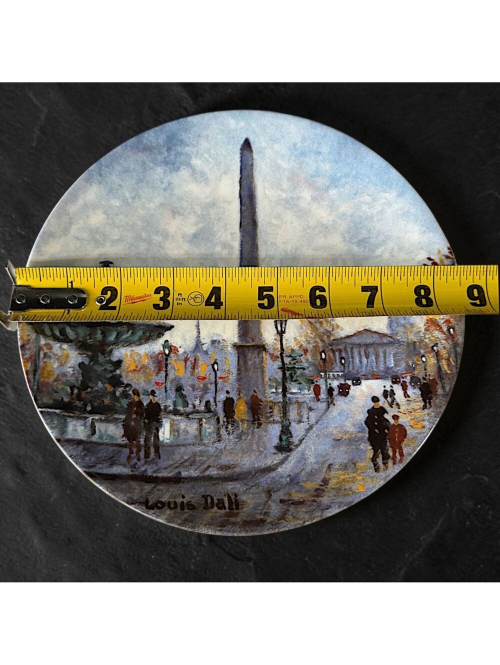 Vintage Louis Dali Place de la Concorde Limoges Paris Ltd Edition Plate 8 w Box - Picture 4 of 6